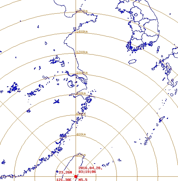 대만서 규모 5.6 지진 발생 출처:/ 기상청