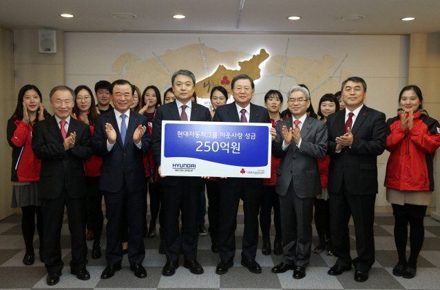 현대자동차그룹, 이웃돕기 성금 250억원 전달