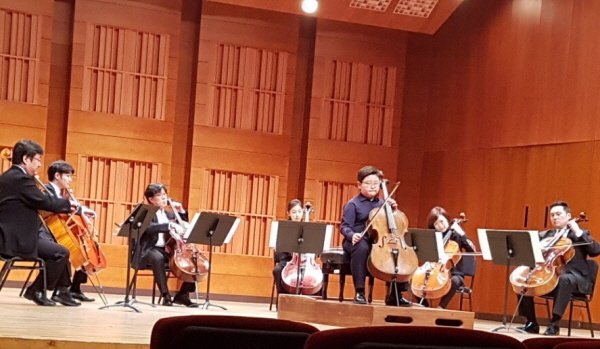‘서울솔리스트 첼로앙상블 영아티스트 특별연주회’ 리허설사진. 사진=서울솔리스트 첼로앙상블 제공