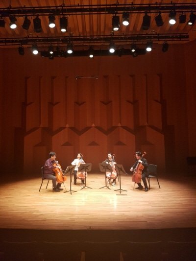 ‘첼로로 듣는 전래동요&뮤지컬’ 리허설사진. 사진=서울솔리스트 첼로앙상블 제공