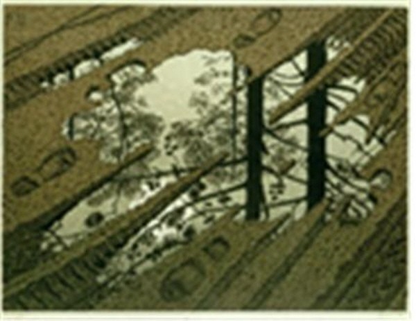 웅덩이(Puddle), 목판화, 63x53cm, 1952. 사진=와이제이커뮤니케이션 제공