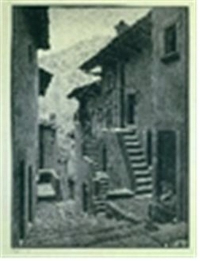 스칸노의 거리, 아부루치(Street in Scanno, Abruzzi), 석판화, 83x63cm, 1930. 사진=와이제이커뮤니케이션 제공