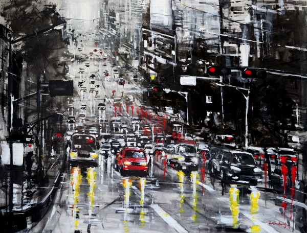 ‘정거장에서의 충고 2, 116.8×80.3cm, 캔버스 위에 먹과 아크릴, 2016’. 사진=이은황 제공