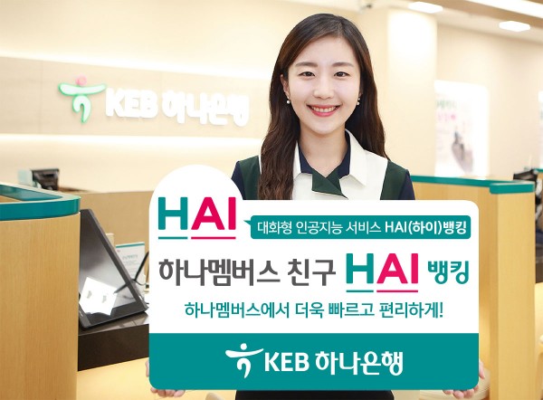 KEB하나은행은 29일 대화형 인공지능(AI) 금융 서비스인 'HAI(하이)뱅킹'과 하나금융그룹의 생활금융 플랫폼인 '하나멤버스'를 연계한 서비스를 실시한다고 밝혔다. 사진=KEB하나은행