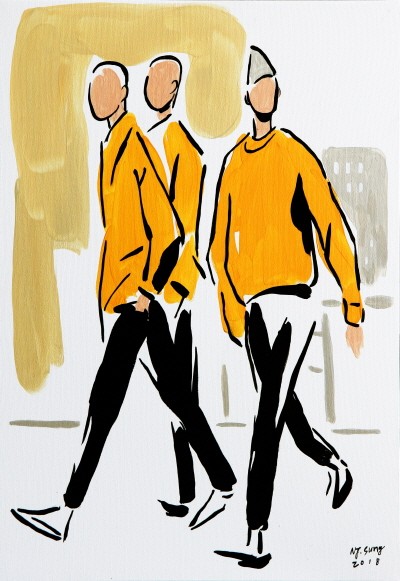 ‘실루엣, 53×40.9cm, Acrylic on canvas, 2018’. 사진=희수갤러리 제공