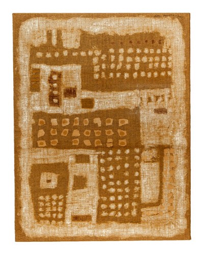 `WORK9805-Coexistence, mixed media(마대), 145.5×112cm, 1998`. 사진=이명애 제공
