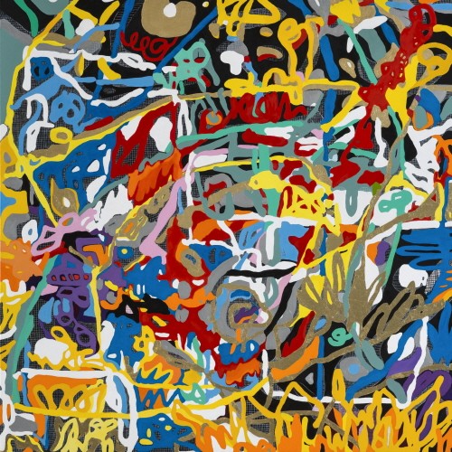 ‘Hommage to Beethoven's String Quartet(베토벤 현악 사중주곡에 대한 헌정), 120×120cm, mixed media on canvas, 2018’. 사진=송태라 제공