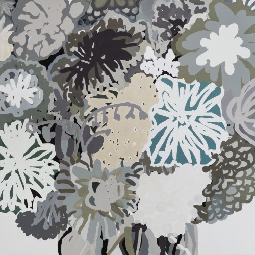 ‘50 shades of dullness(Film ‘50 shades of Gray’)(지루함의 50가지 그림자(영화 ‘그레이의 50가지 그림자’)), 97×97cm, oil on canvas, 2017’. 사진=송태라 제공