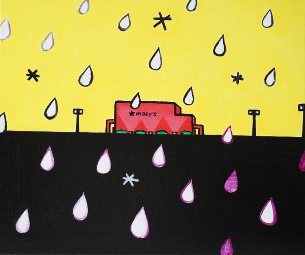 ‘Macys At Rainy Day, 45.5×37.9cm, acrylic on canvas, 2018’. 사진=김미경 제공