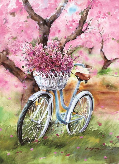 ‘난분분 난분분 1, 90.9×65.2cm, Watercolor on paper’. 사진=홍수경 제공