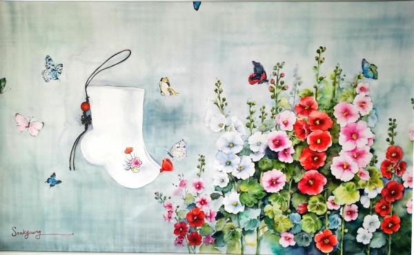 ‘고운 님 오시는 길 1, 162.2×97.0cm, Watercolor on paper’. 사진=홍수경 제공