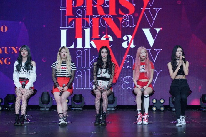 28일 오후 2시 서울 올림픽공원 K아트홀에서는 10인조 걸그룹 '프리스틴'의 유닛 프리스틴V(PRISTIN V)의 첫 앨범 'Like a V(라이크 어 브이)' 발매기념 쇼케이스가 개최됐다. (사진=박동선 기자)
