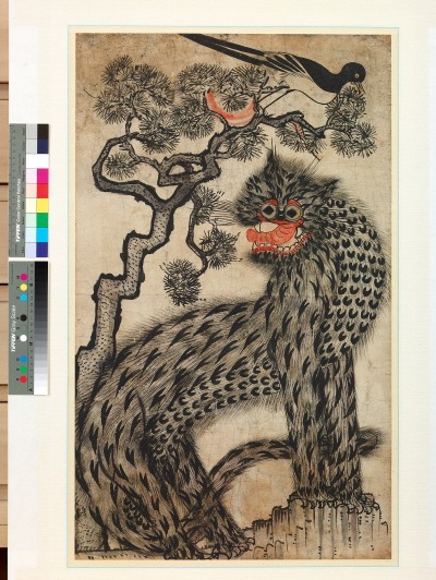 ‘까치호랑이(虎鵲圖), 19세기 후반, 종이에 채색, 80×48cm’. 사진=예술의전당 제공