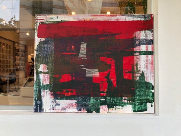 ‘려진1, 60×50cm, Improv, Yes and then, 아크릴, 엣지코트, 명주실(증조할머니 유품), 2018’. 사진=심려진 제공