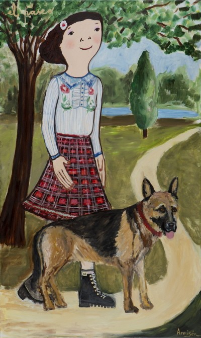 ‘페트라와의 산책, Oil on canvas, 162×97cm, 2018’. 사진=디커뮤니케이션 제공