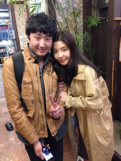 영화 ‘화장’ 현장사진(마케팅직원 역 정우영, 추은주 역 김규리). 사진=정우영 제공