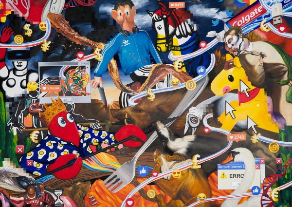 필립 콜버트(Philip Colbert) ‘BOAR HUNT, 캔버스에 유채와 아크릴, 190×270×4.5 CM, 2018’. 사진=아트앤크리에이티브(ANC) 제공