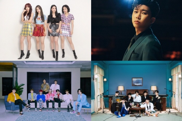 사진=브레이브엔터, 뉴에라프로젝트, 레이블SJ, 빅히트엔터 제공