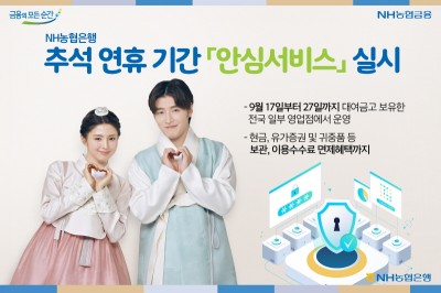 NH농협은행, 추석 연휴 기간 ‘안심서비스’실시