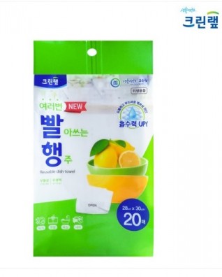 식품의약품안전처로부터 위생용품 관리법 위반으로 적발된 크린랲 '여러번 빨아쓰는 행주'.