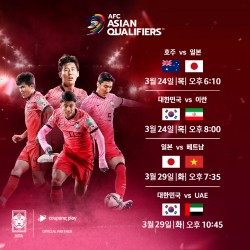쿠팡플레이, 축구대표팀 9·10차전 생중계