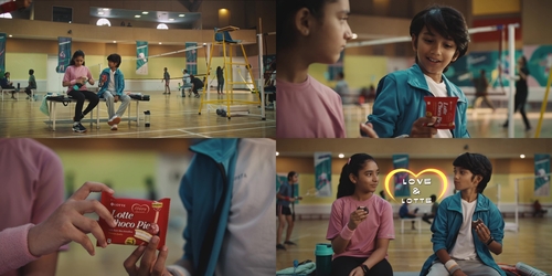 인도 신규 방영 TVC 'LOVE & LOTTE' 캡처 이미지. 사진=롯데웰푸드.